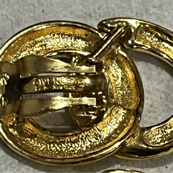 Vintage Givenchy Double Hoop Infinity Clip on Earrings Runway collection - Picture 4 of 7